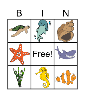 Sea & Ocean Bingo Card