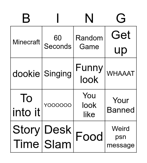 Caseoh Bingo Card
