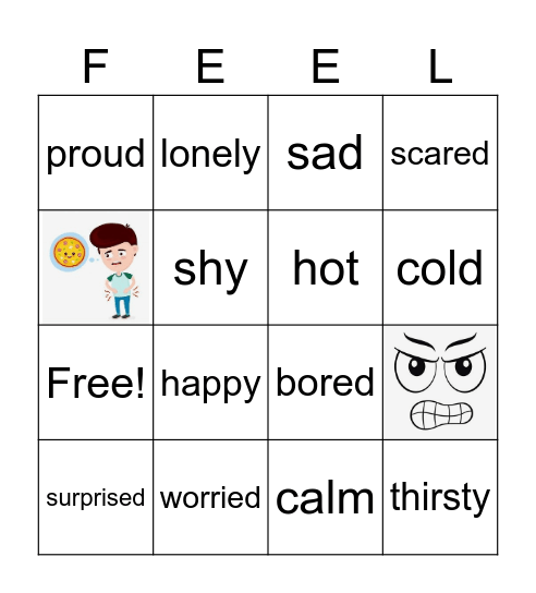 Feelings Bingo Card