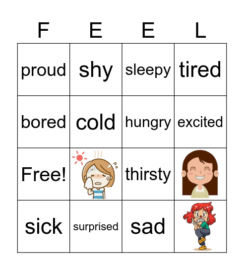 Feelings Bingo Card