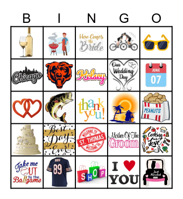 Kelsey's Bridal Shower Bingo Card