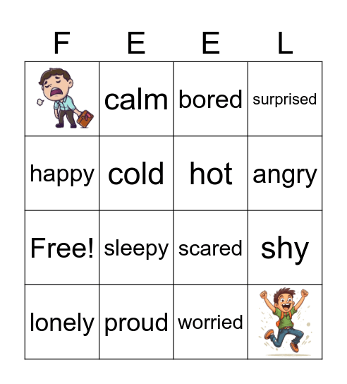 Feelings Bingo Card