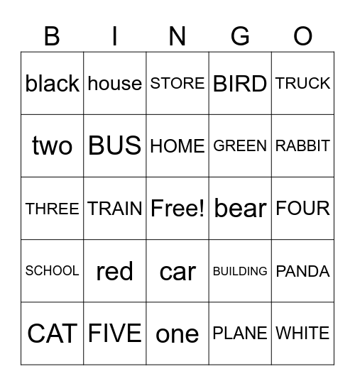 PRACTICE Bingo Card