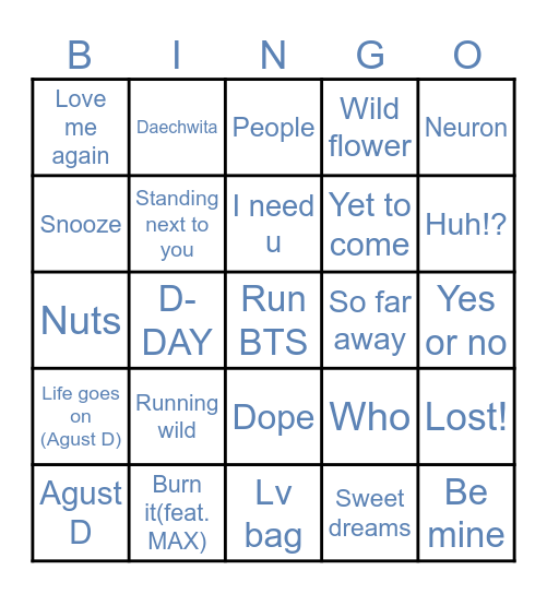@roundie_guk Bingo Card