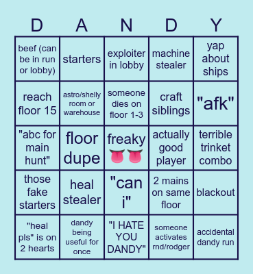 dandy's world bingo ! Bingo Card