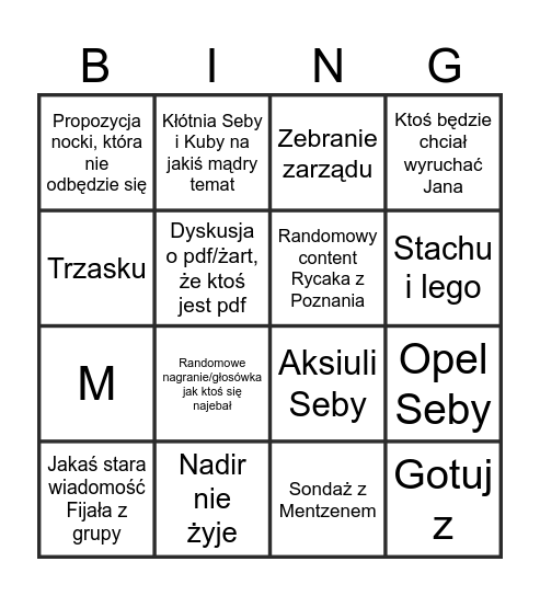 SGO bingo 13.03-31.03 Bingo Card