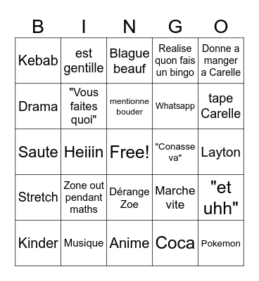 Patate Bingo Card