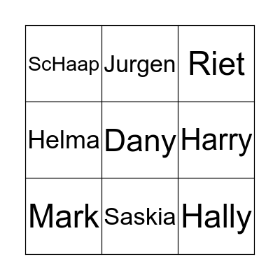 Harry Bingo Card