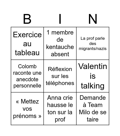 Philo Bingo Card