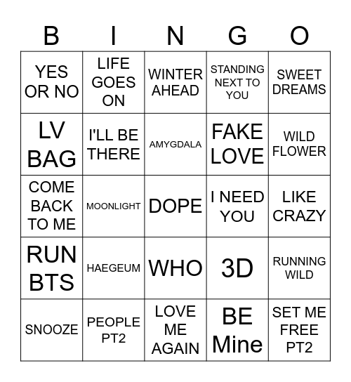 @taharatjk Bingo Card
