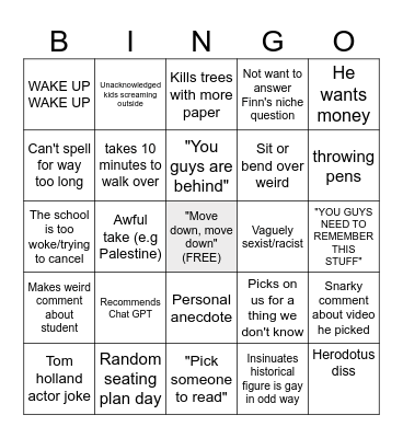 Ancient history bingo Card