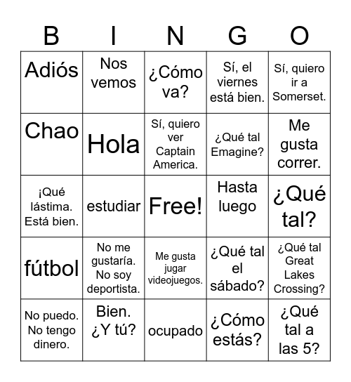 Invitaciones Bingo Card
