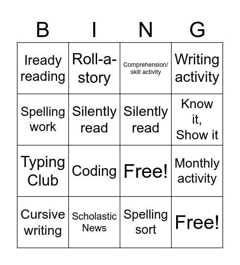 Small Group Bingo Card
