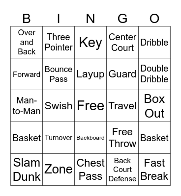 Basketball Bingo Card