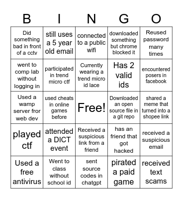 March 14 BINGO Card