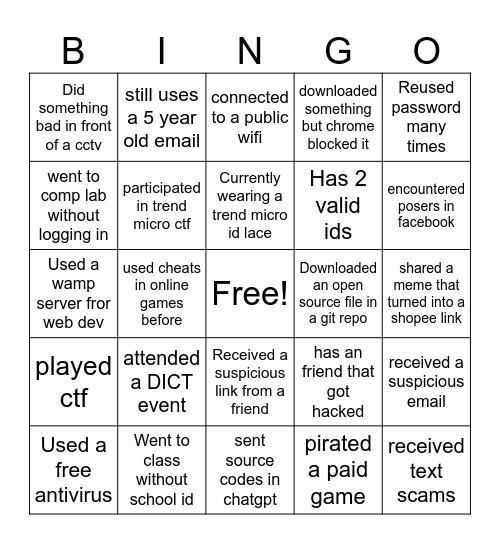 March 14 BINGO Card