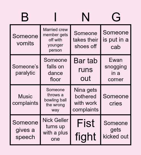 WRAP PARTY Bingo Card