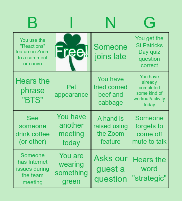 Lucky for our  Customer Success Team Bingo Card