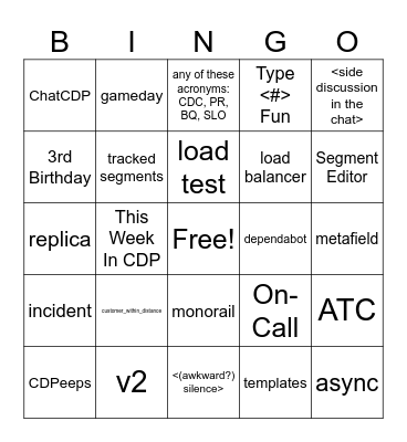 CDP Bingo Card