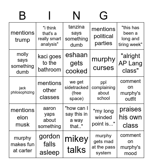 bingo Card