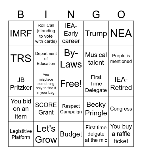 IEA-RA 2025 Bingo Card