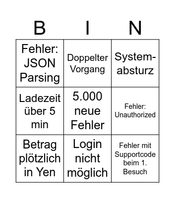 Digibiz Test Bingo Card