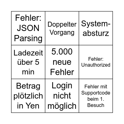 DIGIBIZ Test BINGO Card