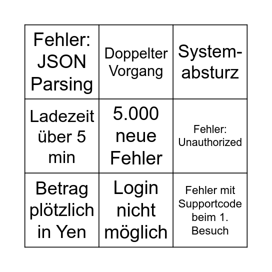 DIGIBIZ Test BINGO Card
