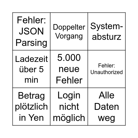 DIGIBIZ Test BINGO Card
