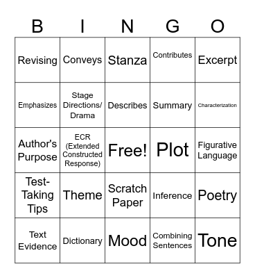 Test-taking Bingo Card
