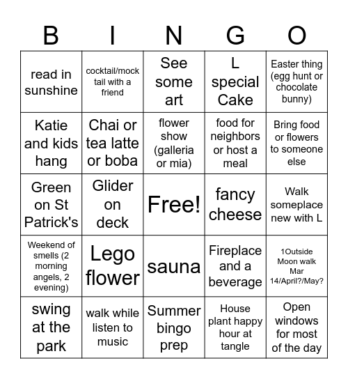 Spring '25 (Mar1-May31) Bingo Card