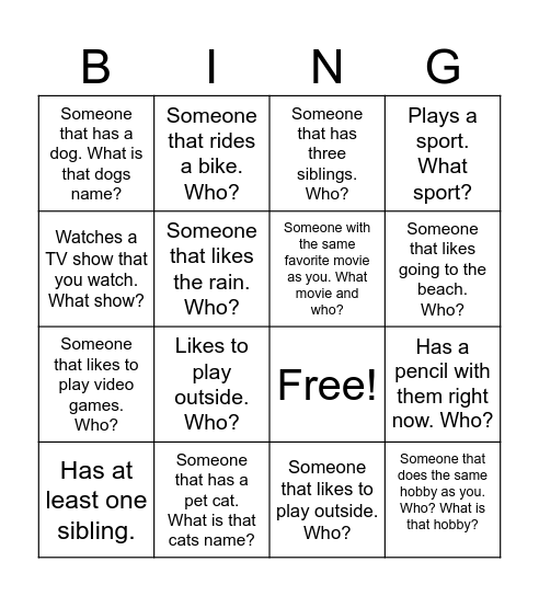 Bingo Card