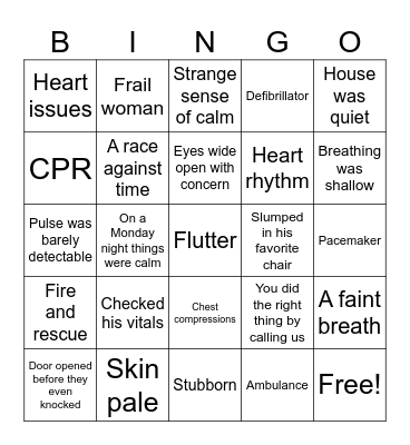 The Call That Changed Everything Bingo Card