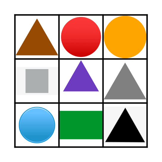 Colors and Shapes BINGO Card