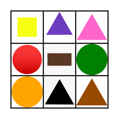 Colors and Shapes BINGO Card