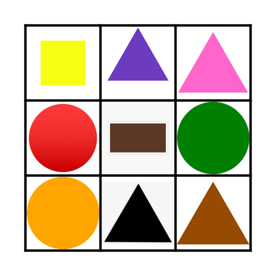 Colors and Shapes BINGO Card
