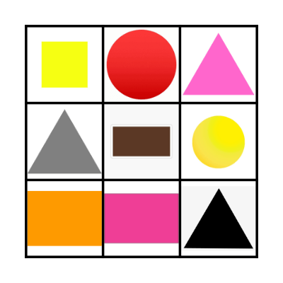Colors and Shapes BINGO Card