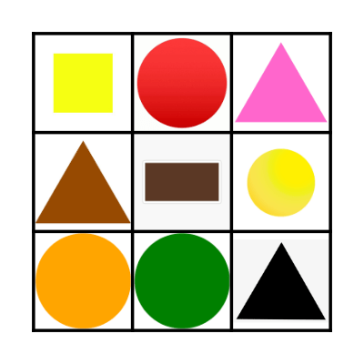 Colors and Shapes BINGO Card