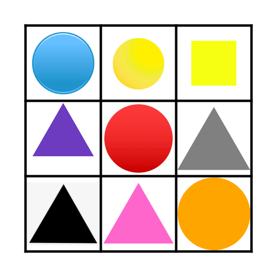Colors and Shapes BINGO Card