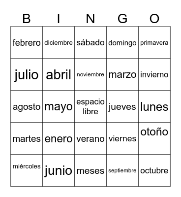 lotería Bingo Card