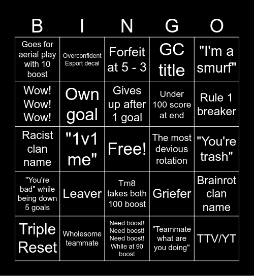 Diamond ranked bingo Card