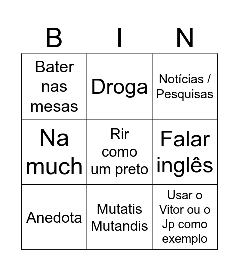 A.M.P BINGO 2ª Edição Bingo Card