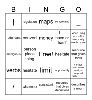 Period 4 Bingo Card