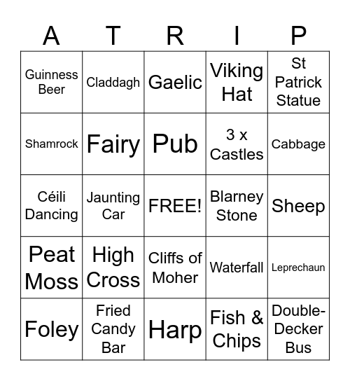 Ireland Bingo Card
