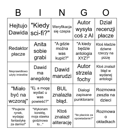 Fantazmaty Bingo Card