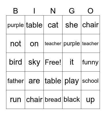 BINGO Card