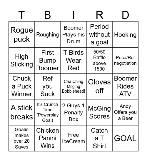 Cha- Ching Mcging Bingo Card