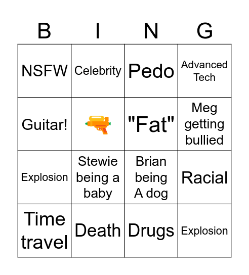 Family guy Bingo Card