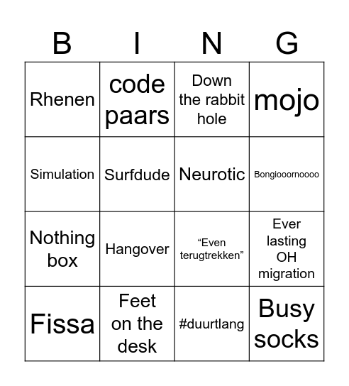 BYE BYE JESSE BINGO Card