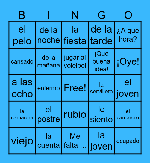 4A & 4B BIngo Card